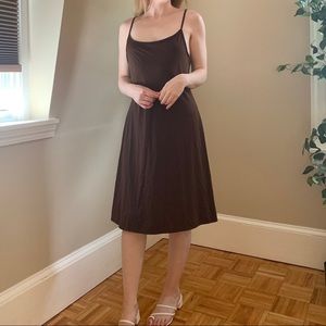 Brown Silky Slip Dress